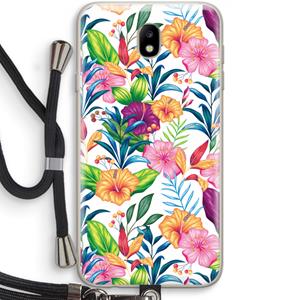 CaseCompany Tropisch 2: Samsung Galaxy J7 (2017) Transparant Hoesje met koord