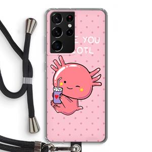 CaseCompany Love You A Lotl: Samsung Galaxy S21 Ultra Transparant Hoesje met koord