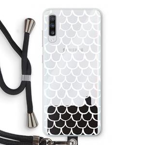 CaseCompany Dakpannetjes: Samsung Galaxy A70 Transparant Hoesje met koord