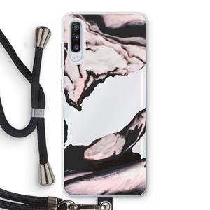 CaseCompany Roze stroom: Samsung Galaxy A70 Transparant Hoesje met koord