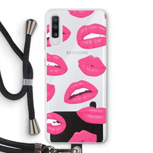 CaseCompany Bite my lip: Samsung Galaxy A70 Transparant Hoesje met koord