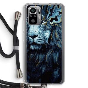 CaseCompany Darkness Lion: Xiaomi Redmi Note 10S Transparant Hoesje met koord
