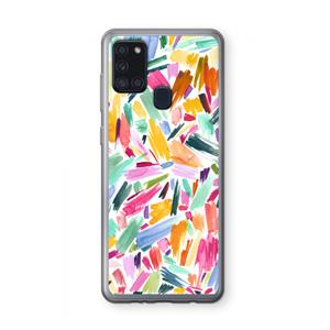 CaseCompany Watercolor Brushstrokes: Samsung Galaxy A21s Transparant Hoesje