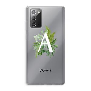CaseCompany Green Brush: Samsung Galaxy Note 20 / Note 20 5G Transparant Hoesje