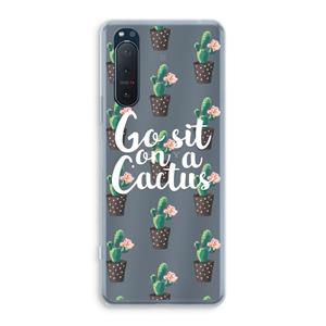 CaseCompany Cactus quote: Sony Xperia 5 II Transparant Hoesje