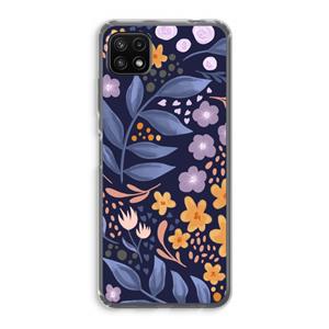 CaseCompany Flowers with blue leaves: Samsung Galaxy A22 5G Transparant Hoesje