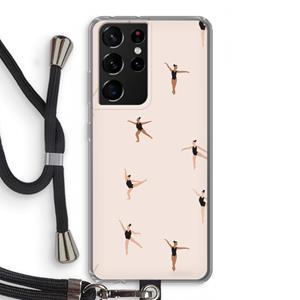 CaseCompany Dancing #1: Samsung Galaxy S21 Ultra Transparant Hoesje met koord