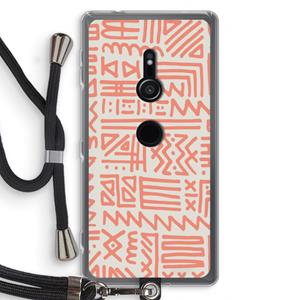 CaseCompany Marrakech Pink: Sony Xperia XZ2 Transparant Hoesje met koord