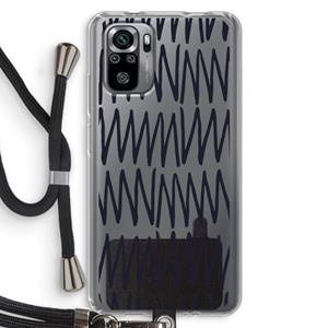 CaseCompany Marrakech Zigzag: Xiaomi Redmi Note 10S Transparant Hoesje met koord