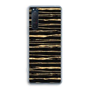 CaseCompany Gouden strepen: Sony Xperia 5 II Transparant Hoesje