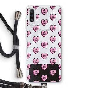 CaseCompany GIRL POWER: Samsung Galaxy A70 Transparant Hoesje met koord