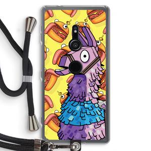 CaseCompany Loot Burger: Sony Xperia XZ2 Transparant Hoesje met koord