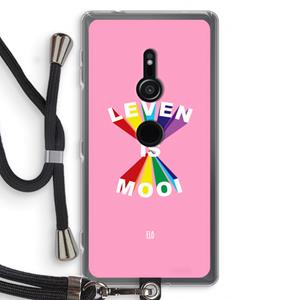 CaseCompany Het Leven Is Mooi: Sony Xperia XZ2 Transparant Hoesje met koord