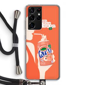 CaseCompany Peach please!: Samsung Galaxy S21 Ultra Transparant Hoesje met koord