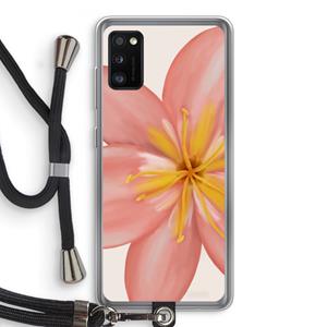 CaseCompany Pink Ellila Flower: Samsung Galaxy A41 Transparant Hoesje met koord