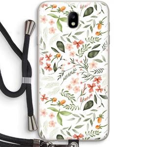 CaseCompany Sweet little flowers: Samsung Galaxy J7 (2017) Transparant Hoesje met koord