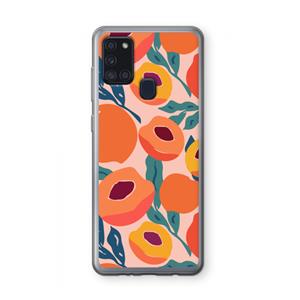 CaseCompany Perzik: Samsung Galaxy A21s Transparant Hoesje