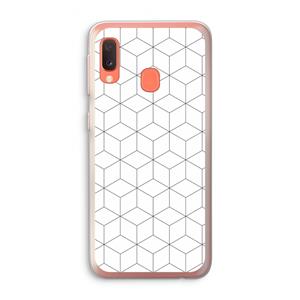 CaseCompany Zwart-witte kubussen: Samsung Galaxy A20e Transparant Hoesje