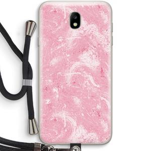 CaseCompany Abstract Painting Pink: Samsung Galaxy J7 (2017) Transparant Hoesje met koord