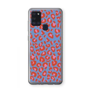 CaseCompany Leopard blue: Samsung Galaxy A21s Transparant Hoesje