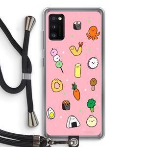 CaseCompany Happy bento friends: Samsung Galaxy A41 Transparant Hoesje met koord