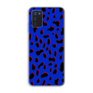 CaseCompany Blue Leopard: Samsung Galaxy A03s Transparant Hoesje