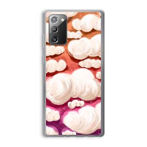 CaseCompany Katoen Wolken: Samsung Galaxy Note 20 / Note 20 5G Transparant Hoesje