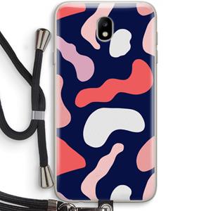 CaseCompany Memphis Shapes Pink: Samsung Galaxy J7 (2017) Transparant Hoesje met koord