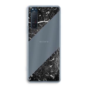 CaseCompany Zwart marmer: Sony Xperia 5 II Transparant Hoesje