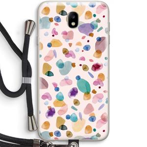 CaseCompany Terrazzo Memphis Pink: Samsung Galaxy J7 (2017) Transparant Hoesje met koord