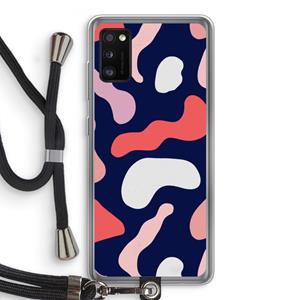 CaseCompany Memphis Shapes Pink: Samsung Galaxy A41 Transparant Hoesje met koord