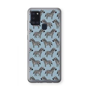 CaseCompany Zebra: Samsung Galaxy A21s Transparant Hoesje