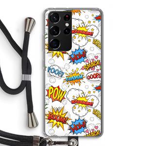CaseCompany Pow Smack: Samsung Galaxy S21 Ultra Transparant Hoesje met koord