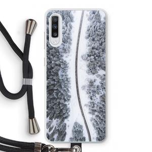 CaseCompany Snøfall: Samsung Galaxy A70 Transparant Hoesje met koord