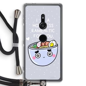 CaseCompany I'm A Hopeless Ramen-Tic For You: Sony Xperia XZ2 Transparant Hoesje met koord
