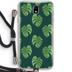 CaseCompany Monstera leaves: Samsung Galaxy J7 (2017) Transparant Hoesje met koord