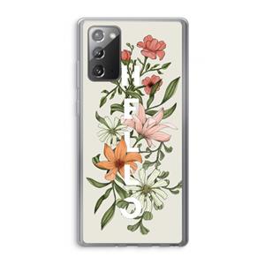 CaseCompany Hello bloemen: Samsung Galaxy Note 20 / Note 20 5G Transparant Hoesje