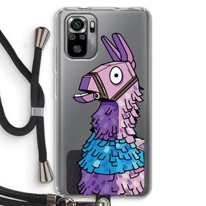 CaseCompany Lama: Xiaomi Redmi Note 10S Transparant Hoesje met koord