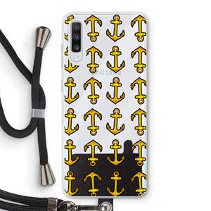 CaseCompany Musketon Anchor: Samsung Galaxy A70 Transparant Hoesje met koord