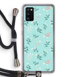 CaseCompany Small white flowers: Samsung Galaxy A41 Transparant Hoesje met koord