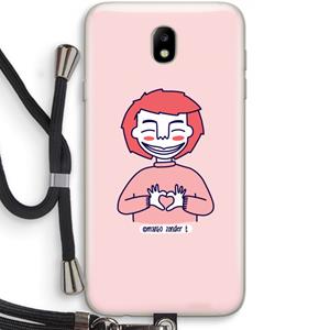 CaseCompany Hartje: Samsung Galaxy J7 (2017) Transparant Hoesje met koord
