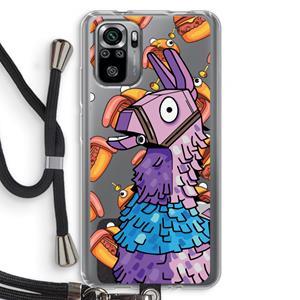 CaseCompany Loot Burger: Xiaomi Redmi Note 10S Transparant Hoesje met koord