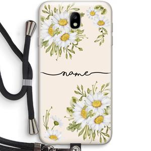 CaseCompany Daisies: Samsung Galaxy J7 (2017) Transparant Hoesje met koord