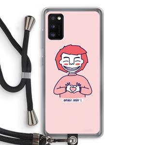 CaseCompany Hartje: Samsung Galaxy A41 Transparant Hoesje met koord