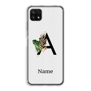CaseCompany Charcoal Flora: Samsung Galaxy A22 5G Transparant Hoesje
