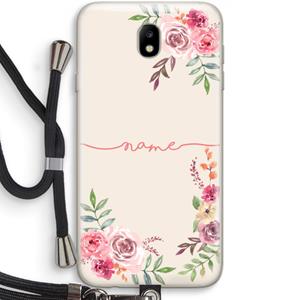CaseCompany Rozen: Samsung Galaxy J7 (2017) Transparant Hoesje met koord