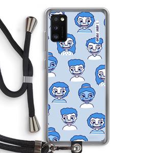 CaseCompany Gezichtjes: Samsung Galaxy A41 Transparant Hoesje met koord