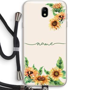 CaseCompany Zonnebloemen: Samsung Galaxy J7 (2017) Transparant Hoesje met koord