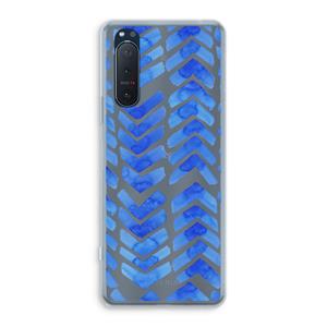 CaseCompany Blauwe pijlen: Sony Xperia 5 II Transparant Hoesje