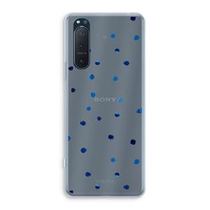 CaseCompany Blauwe stippen: Sony Xperia 5 II Transparant Hoesje